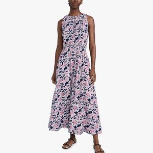Apiece Apart Pink & Navy Floral Halter Maxi Dress